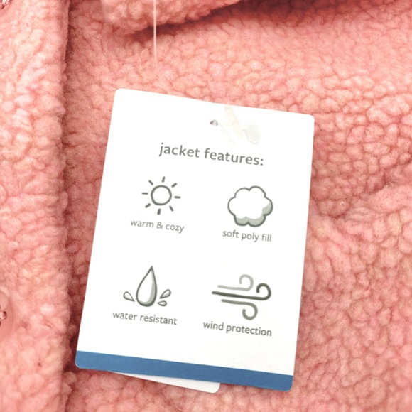 Carter’s Toddler Little Girls Faux Fur Sherpa Coat Pink Size 2T NWT - Picture 7 of 7